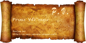 Prusz Vénusz névjegykártya